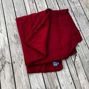 VTG Ralph Lauren Home Collection 100% Wool Solid Red 90x90 Blanket